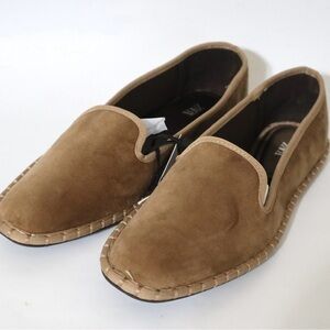Zara‎ Flat Velvet Ballerina women’s shoes Size 8 Beige